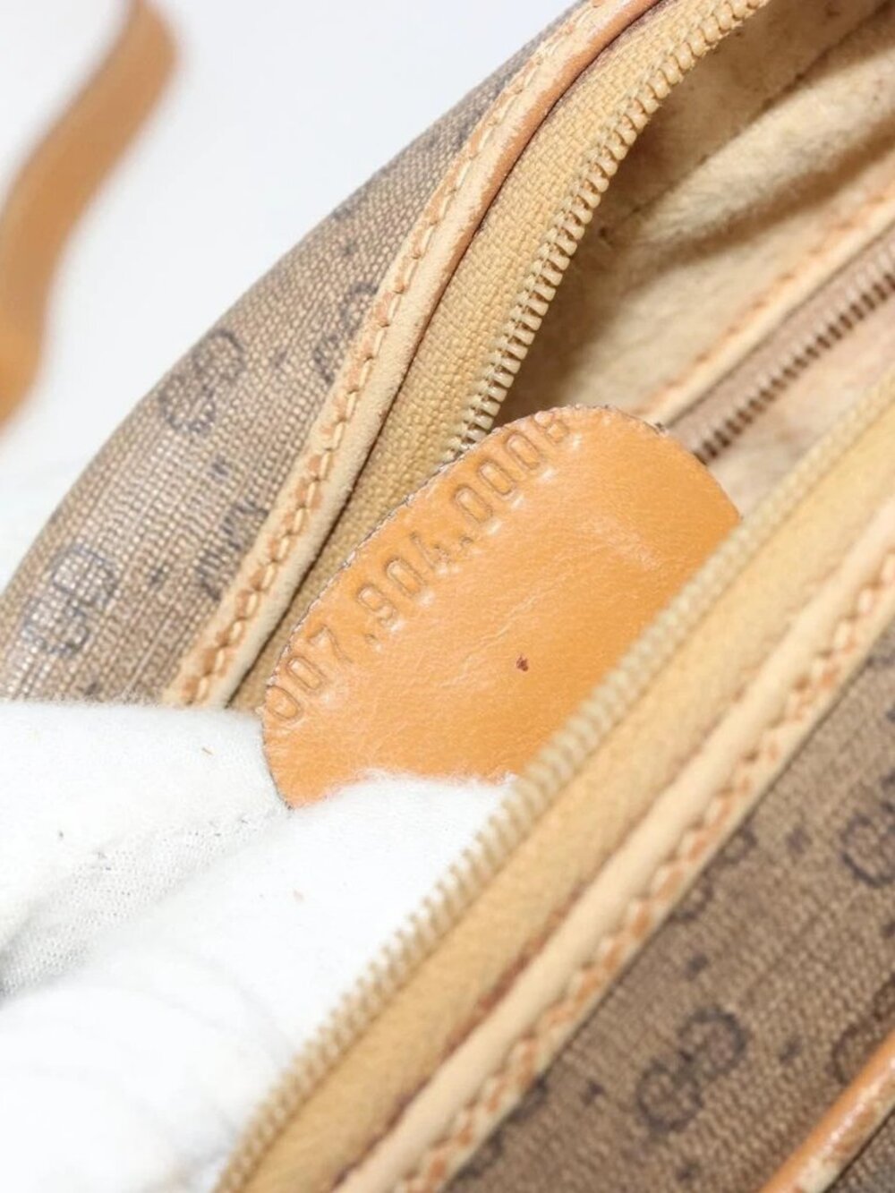 GUCCI Micro GG Supreme Web Sherry Line Bag PVC Beige 007 904 0008 Auth 185200 - Picture 12 of 15